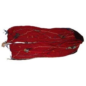Embroidered Red and Black Decorative Scarf, Unique‎ Bohemian Style Wrap